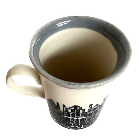 Mug Blue Terrace Houses Churchill England Earthenware Coffee Design Vintage - Picture 4 of 5